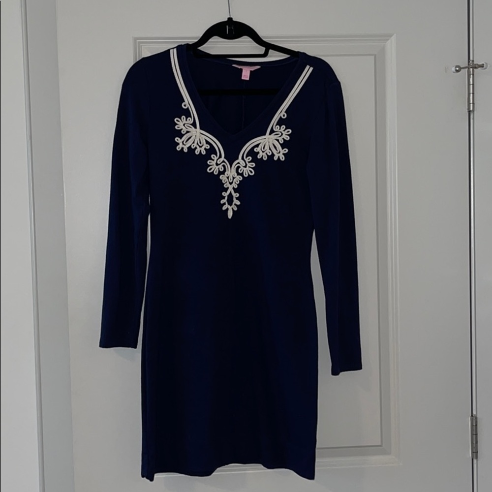 Lilly Pulitzer Navy Blue Long Sleeve Dress